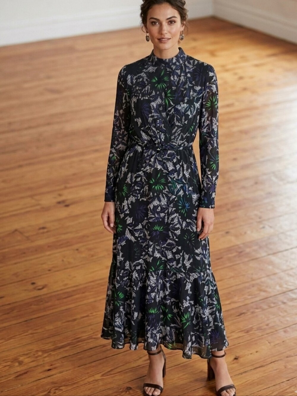 Dorothee Schumacher Floral Long Sleeve Maxi Dress